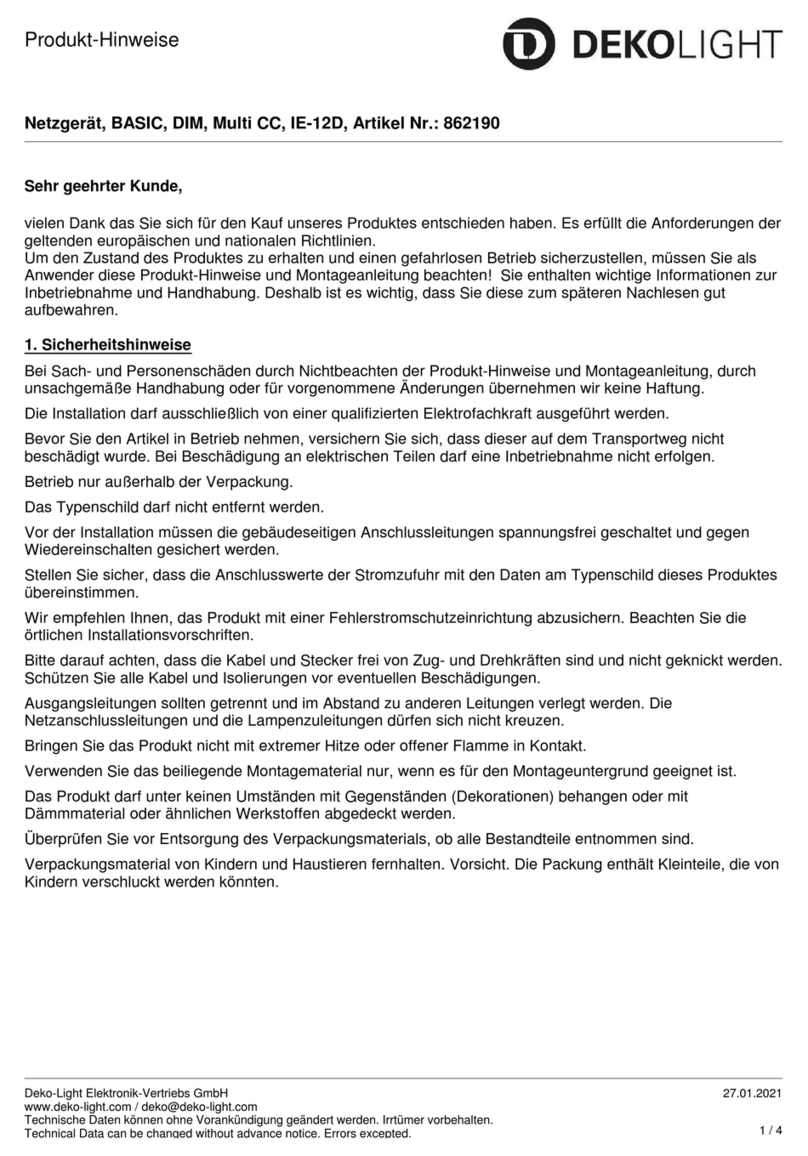 DekoLight IE-12D Manual de servicio