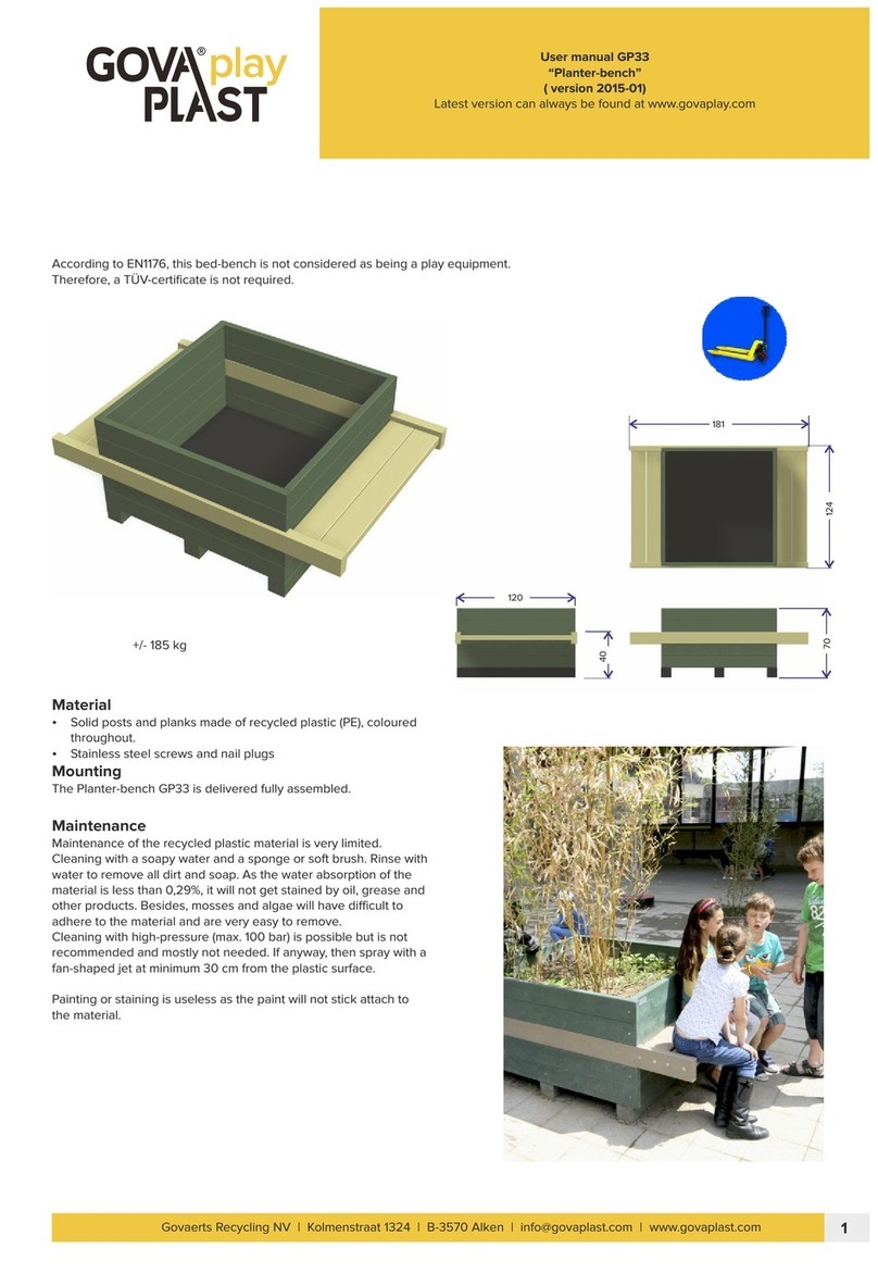 Govaplast Play Planter-bench Manual de usuario Govaplast Play Planter-bench Manual de usuario