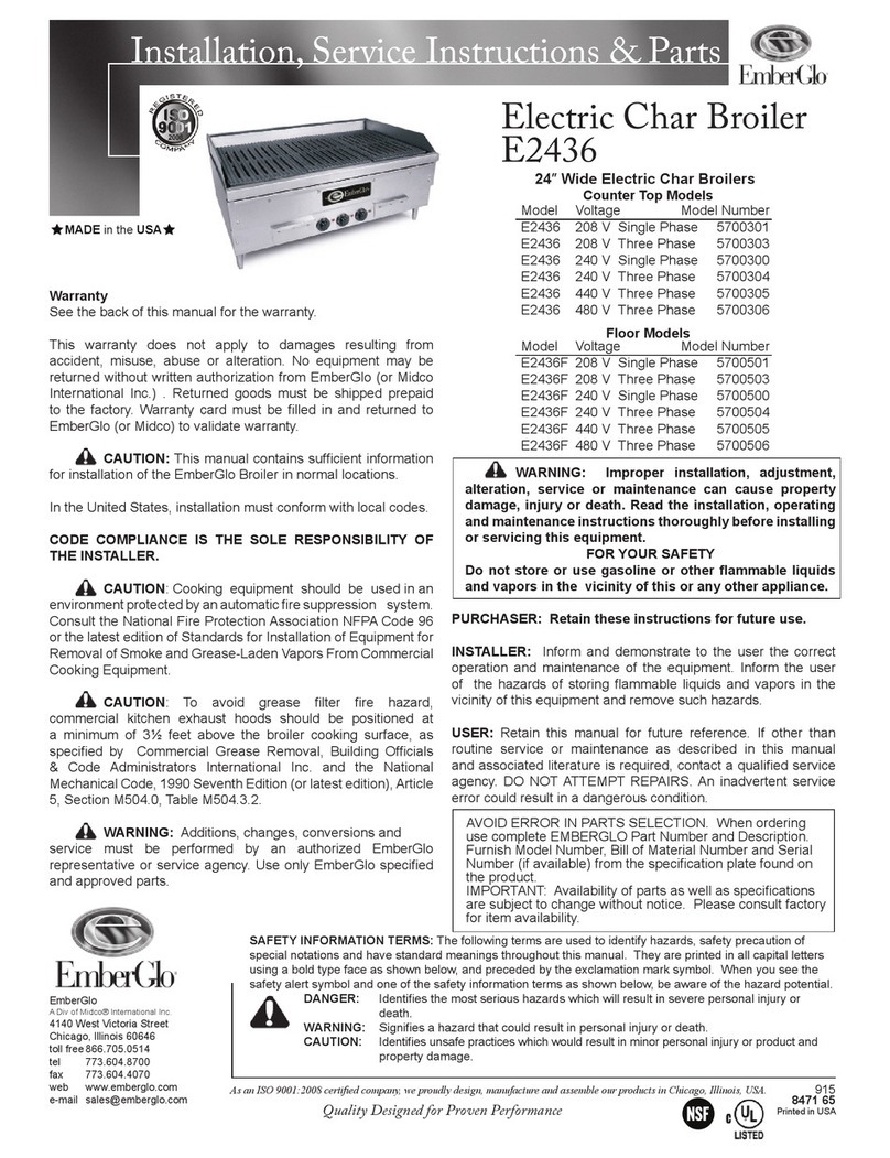 EmberGlo E2436F Instrucciones de funcionamiento