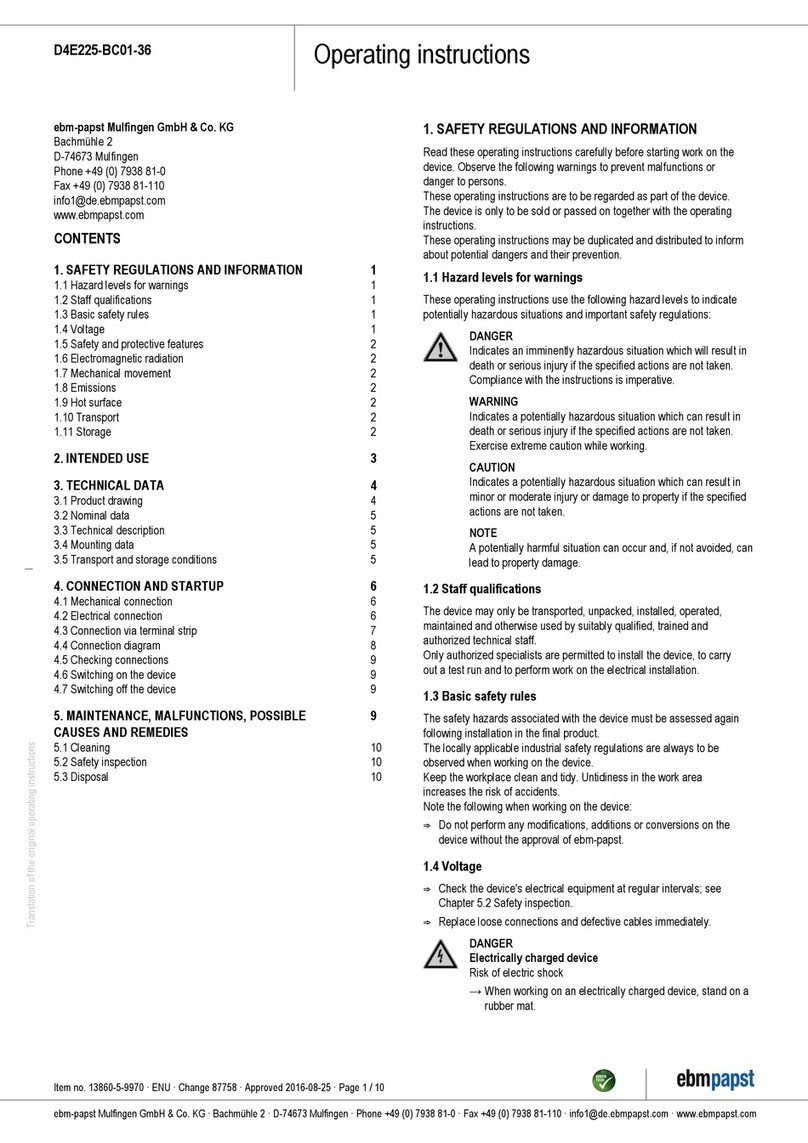 Ebmpapst D4E225-BC01-36 Manual de usuario