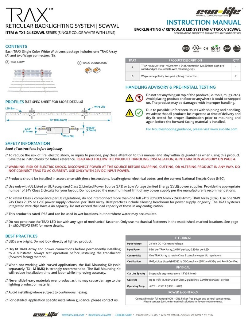 Evo-lite TRAX SCWWL Manual de usuario