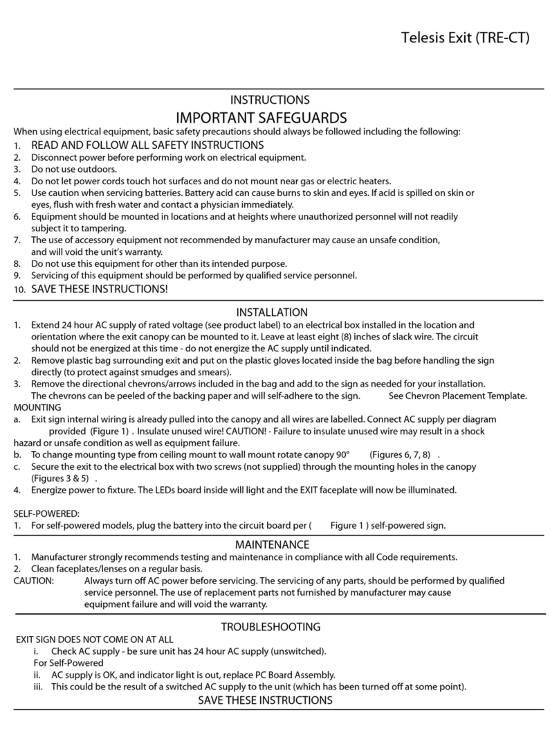 Evenlite Telesis Exit Manual de usuario