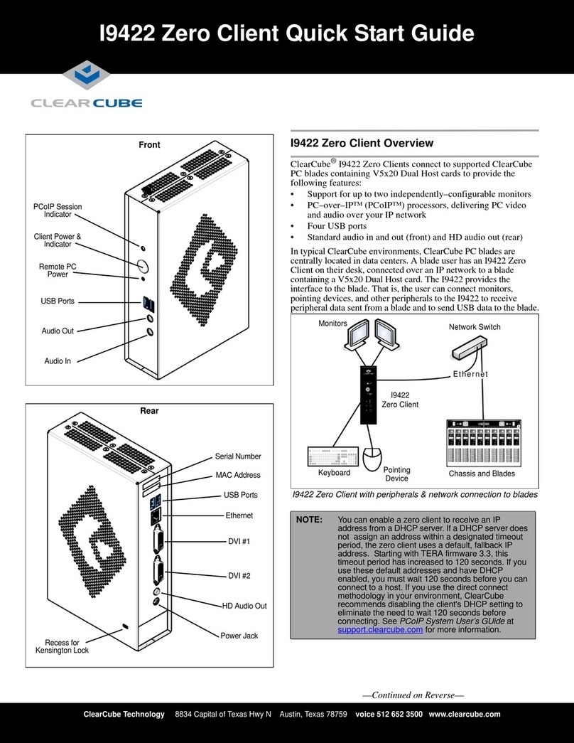 ClearCube I9422 Zero Client Manual de usuario