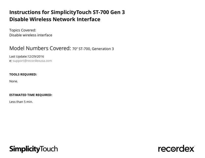 Recordex SimplicityTouch ST-700 Manual de usuario