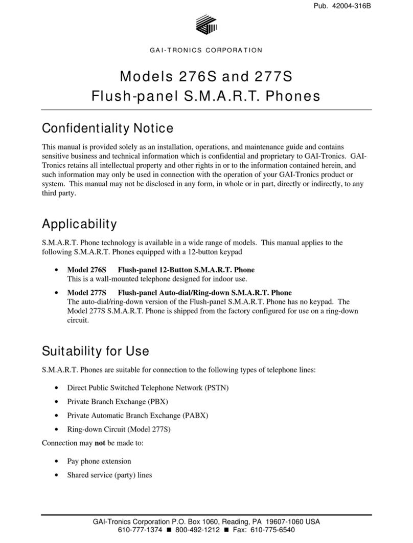 GAI-Tronics 276S Manual de usuario GAI-Tronics 276S Manual de usuario