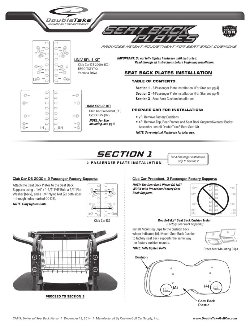 DoubleTake SeatBack Plates Manual de usuario