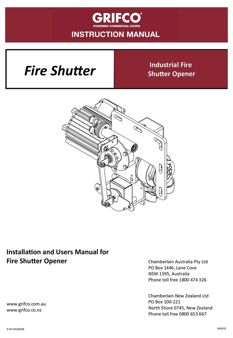 Grifco Fire Shutter Manual de usuario