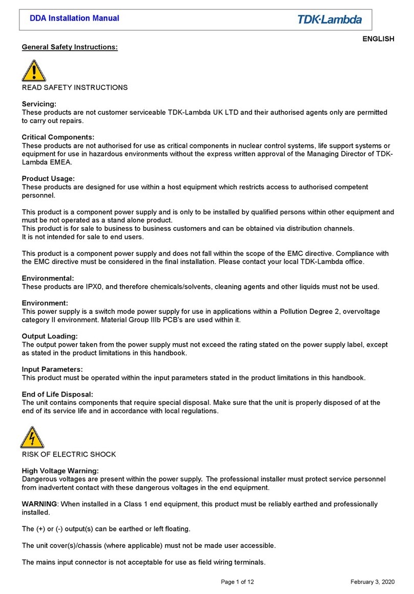TDK-Lambda DDA Series Manual de usuario