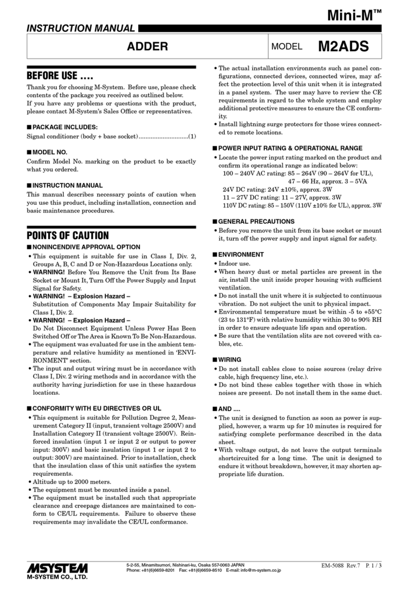 M-system Mini-M M2ADS Manual de usuario