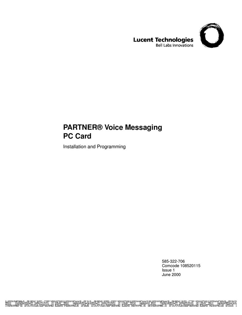 Lucent Technologies PARTNER Voice Messaging Guía de instalación Lucent Technologies PARTNER Voice Messaging Guía de instalación