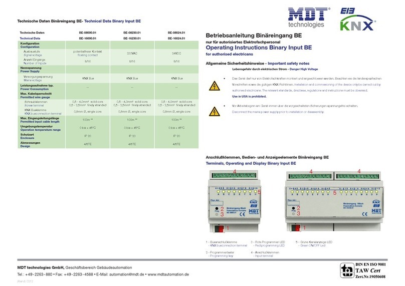 MDT Technologies BE Series Manual de usuario
