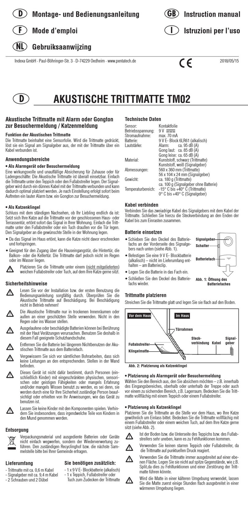Pentatech TM02 Manual de usuario Pentatech TM02 Manual de usuario