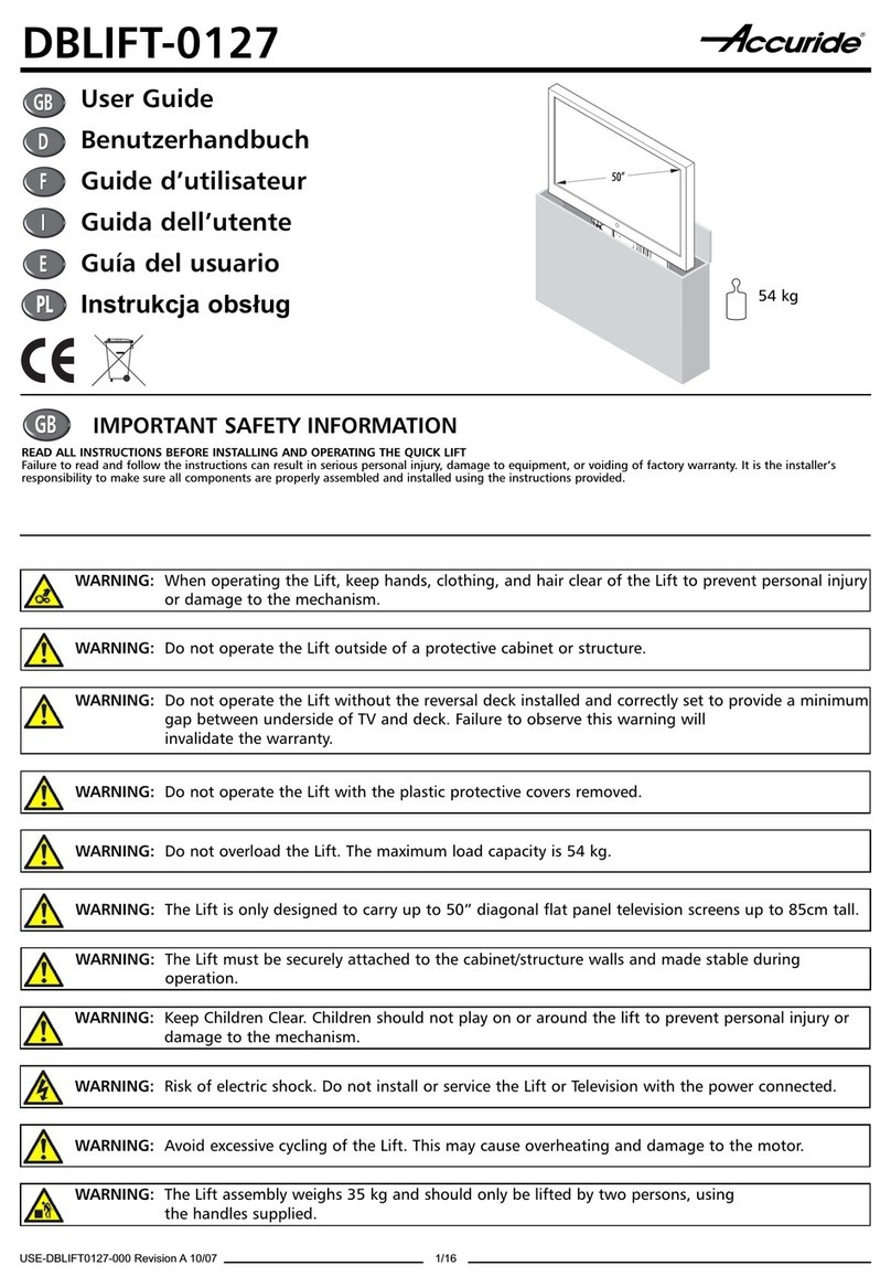 Accuride DBLIFT-0127 Manual de usuario