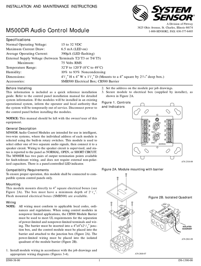 Pittway System Sensor M500DR Manual de usuario
