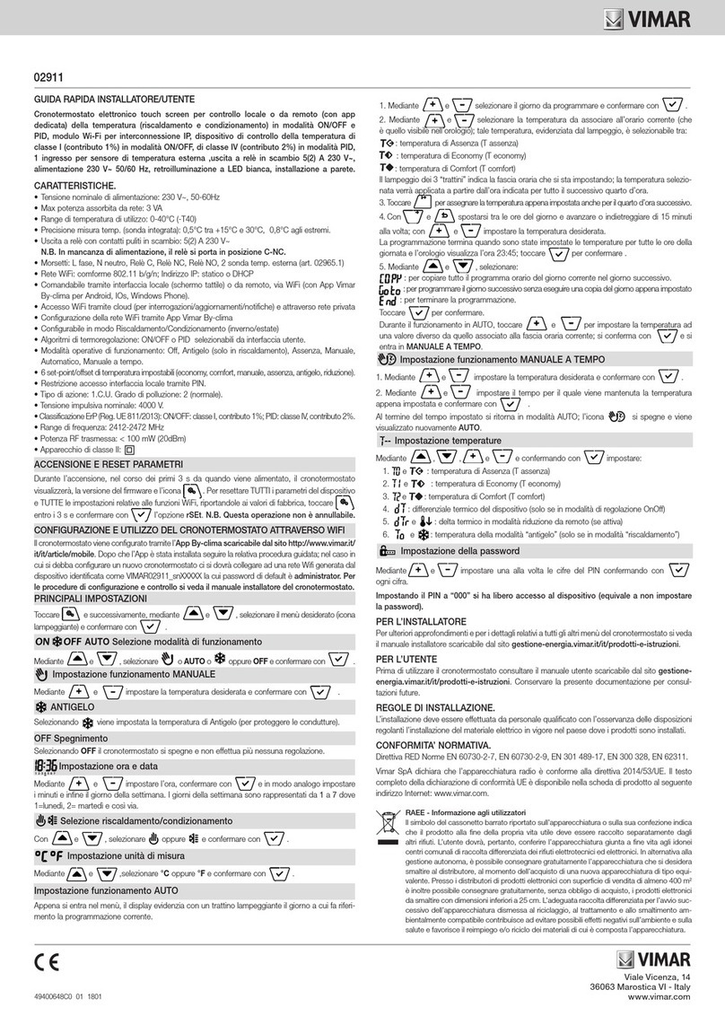 Vimar 2911 Manual de usuario