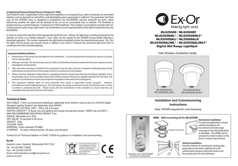 Exor MLS2500DWL Manual de instalación y operación
