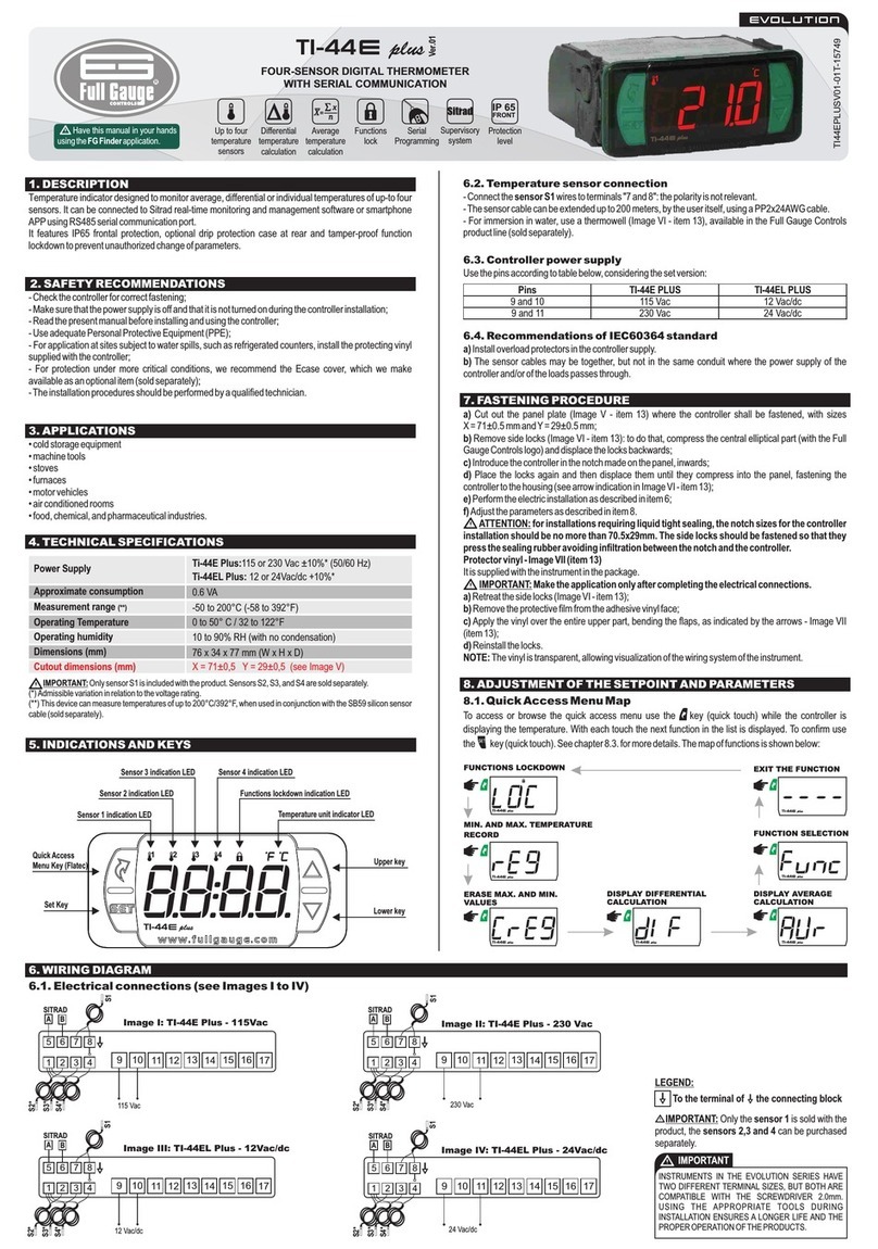 Full Gauge Controls TI-44e Plus Manual del operador