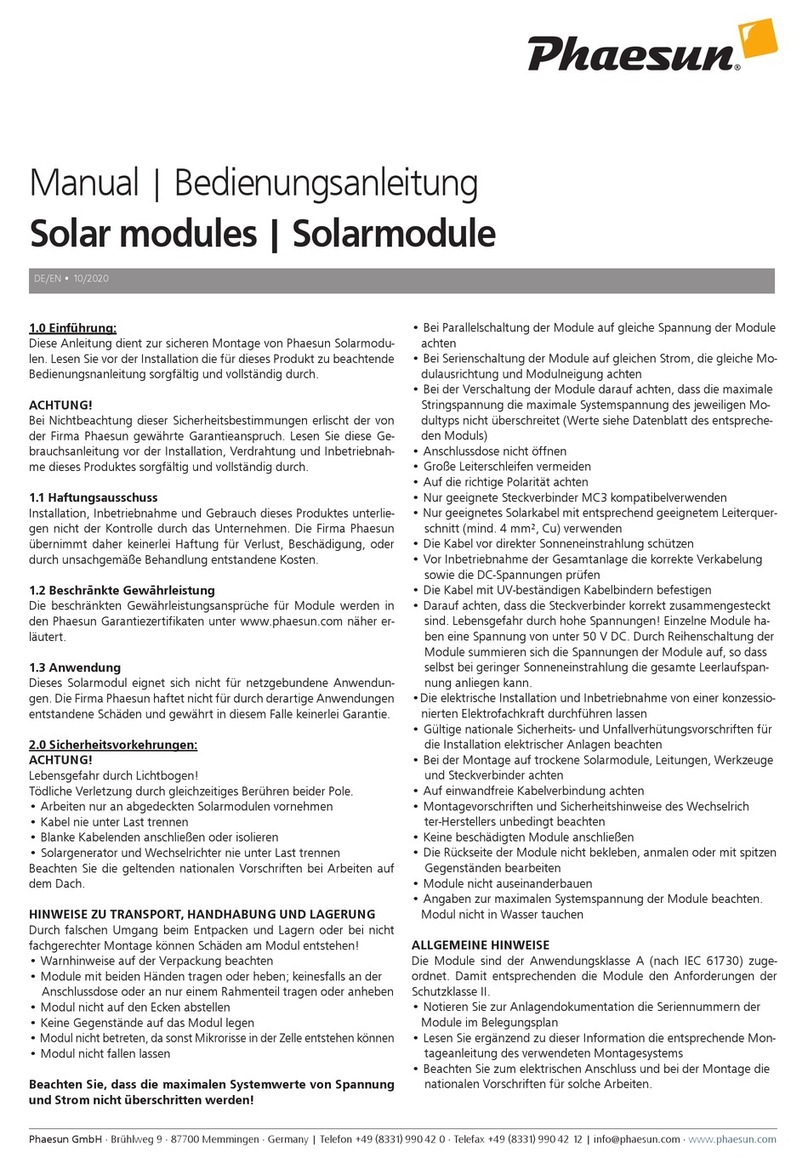 Phaesun solar Manual de usuario Phaesun solar Manual de usuario