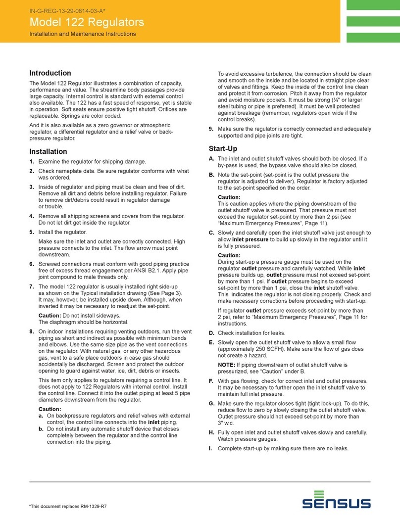 Sensus 122 Series Manual de usuario