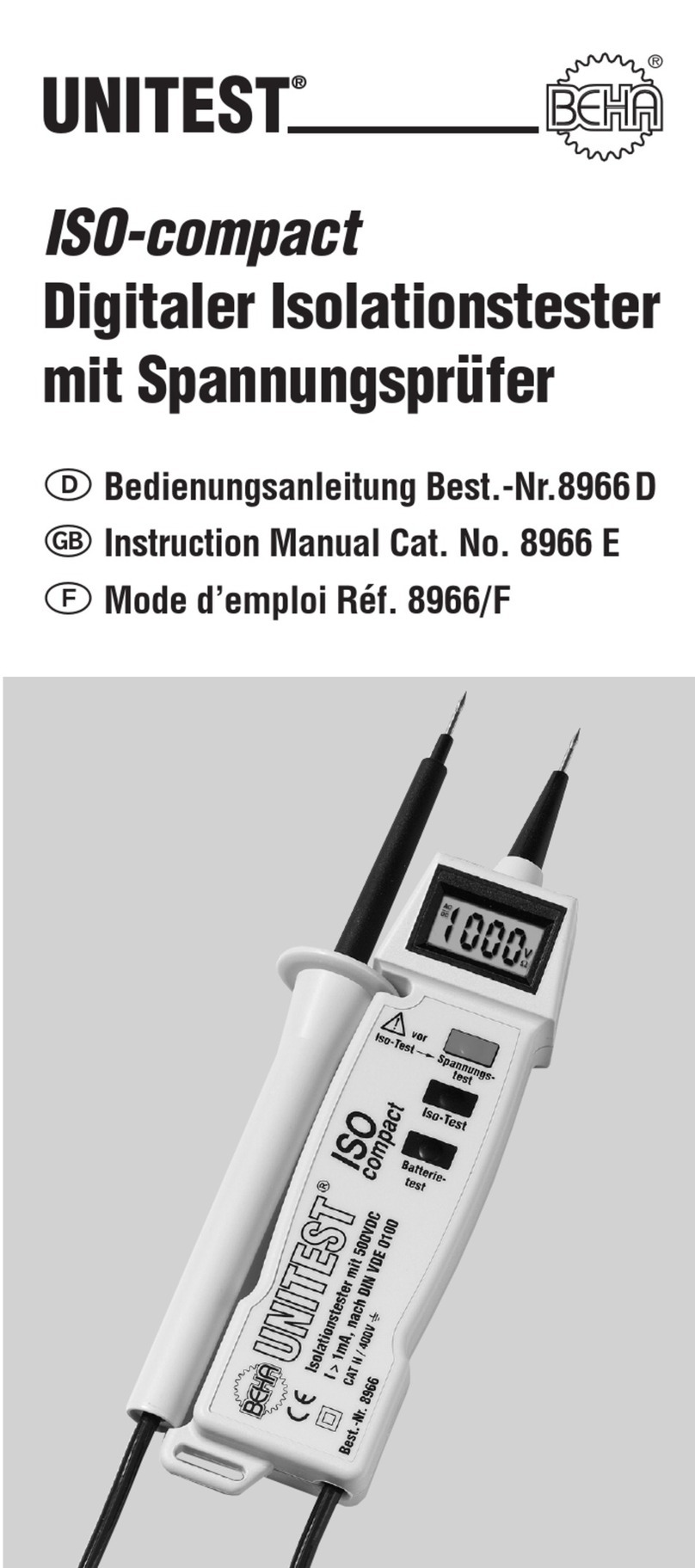 Unitest ISO-compact 8966 E Manual de usuario