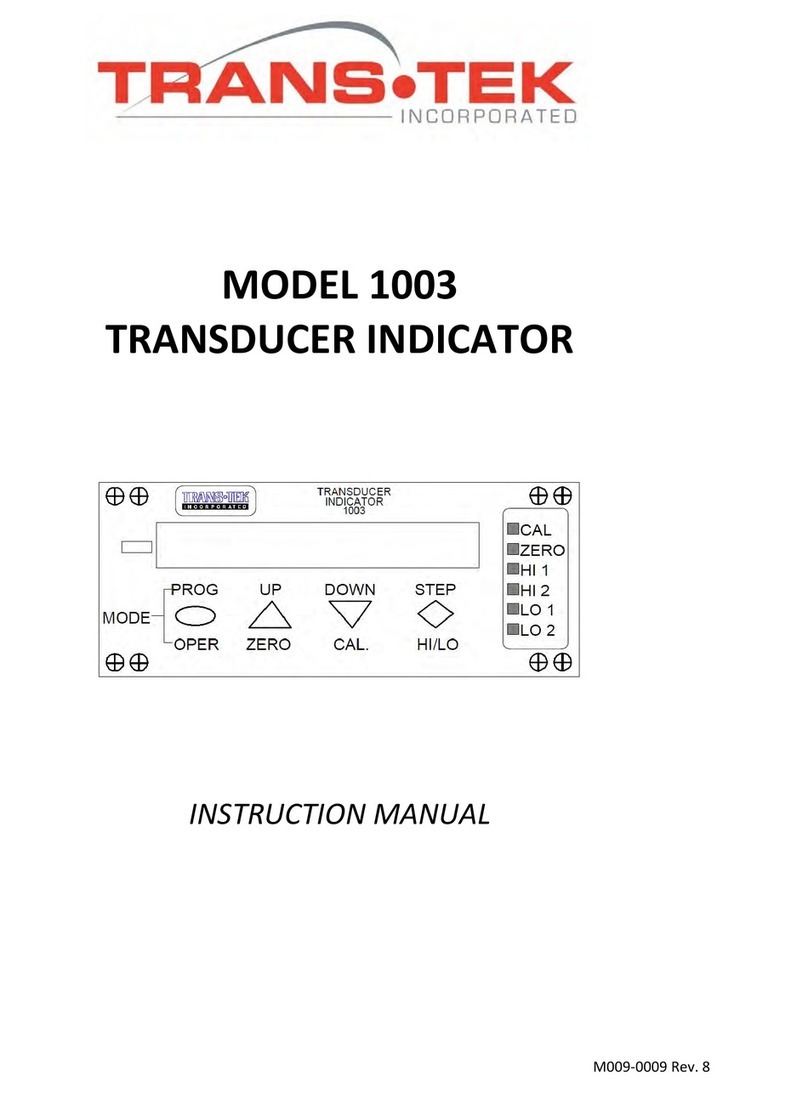 Trans-Tek 1003 Manual de usuario Trans-Tek 1003 Manual de usuario
