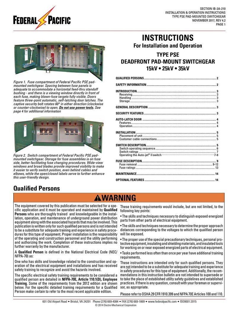 FEDERAL PACIFIC PSE Manual de usuario