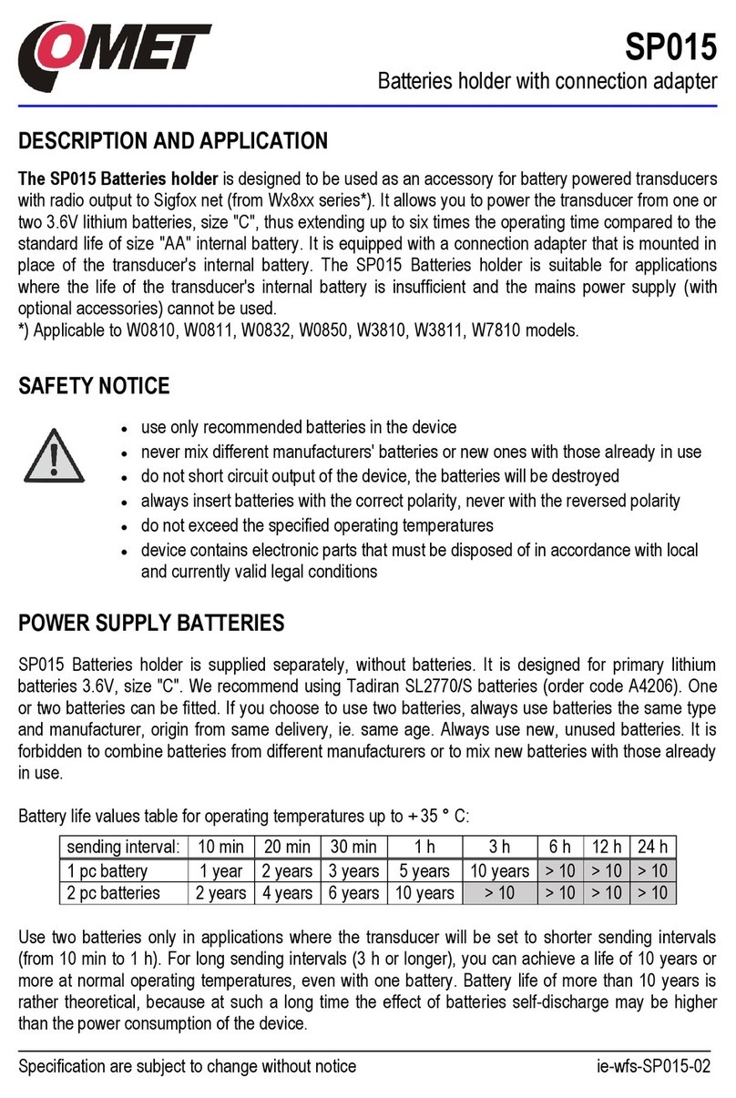 Comet SP015 Manual de usuario
