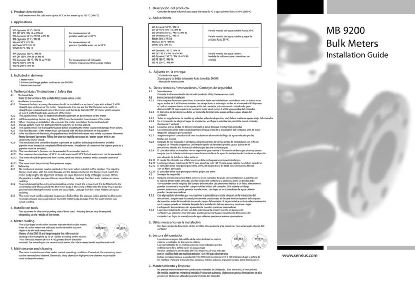 Sensus MB 9200 Manual de usuario Sensus MB 9200 Manual de usuario