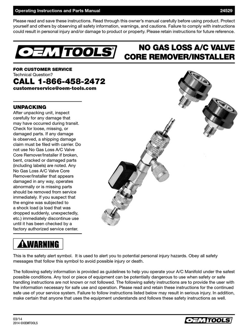 OEM Tools 24529 Manual de servicio