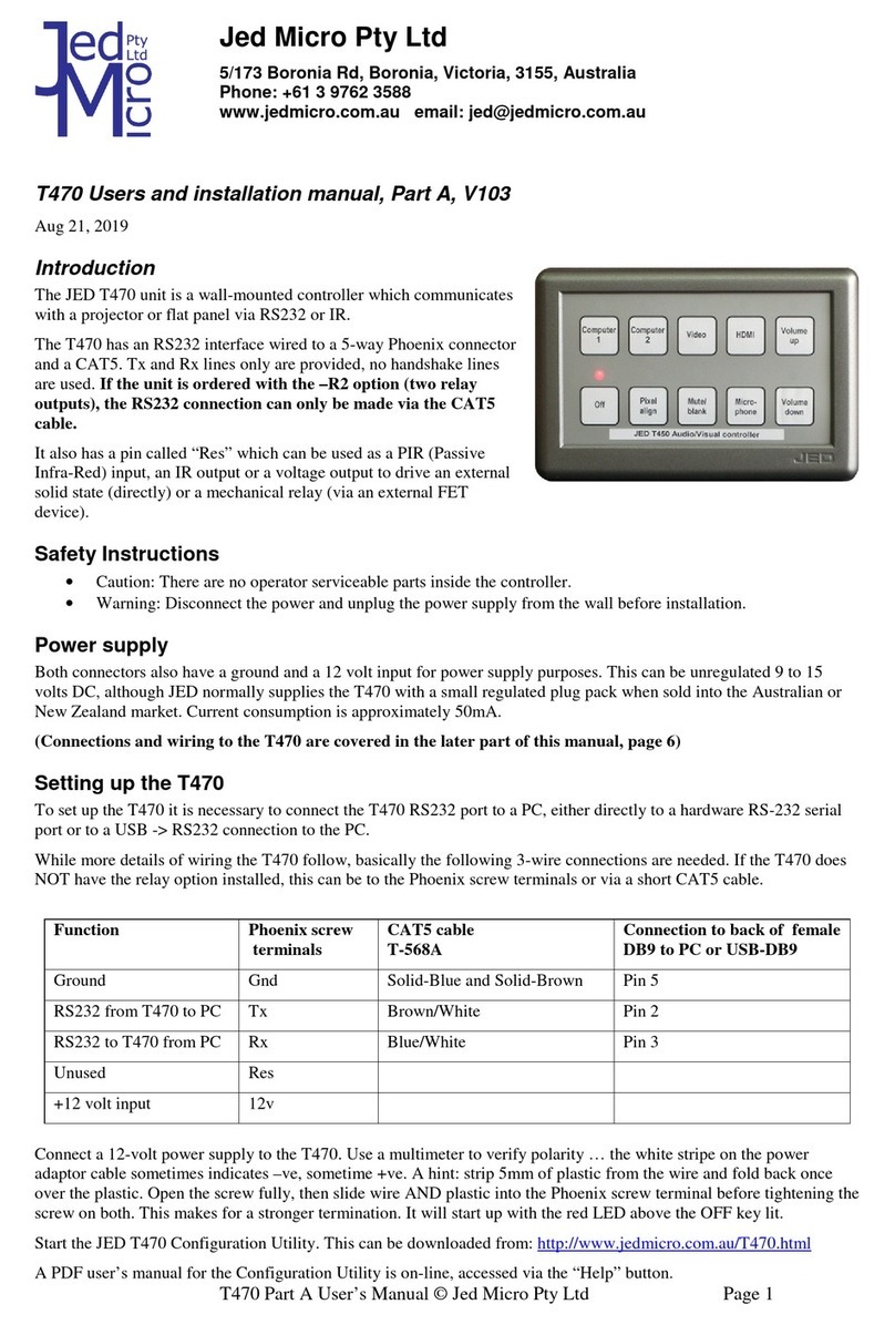 JED Micro T470 Manual de funcionamiento