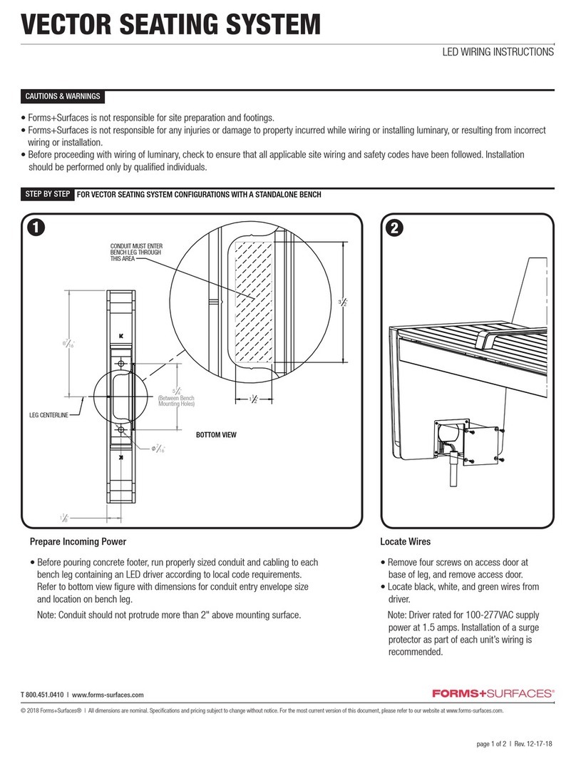 Forums  + Surfaces VECTOR SEATING SYSTEM Manual de usuario