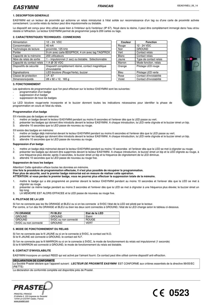 PRASTEL EASYMINI Manual de usuario PRASTEL EASYMINI Manual de usuario