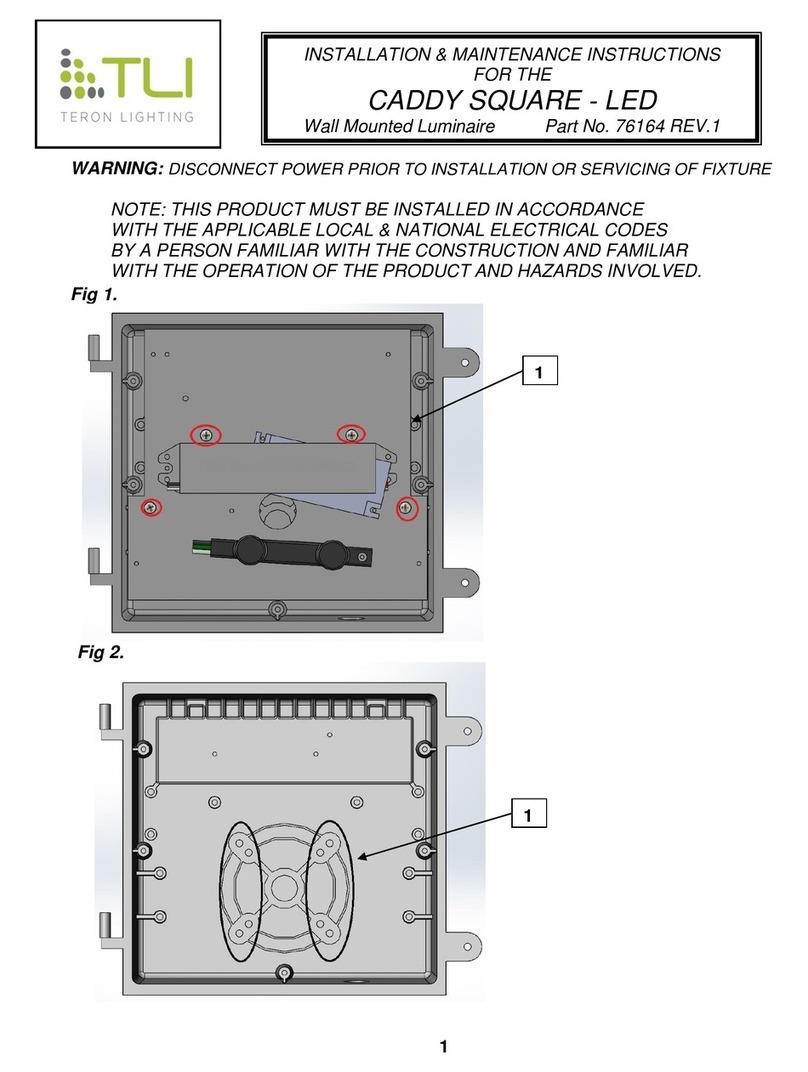 Teron Lighting Caddy Square-Led Instrucciones de instalación y funcionamiento