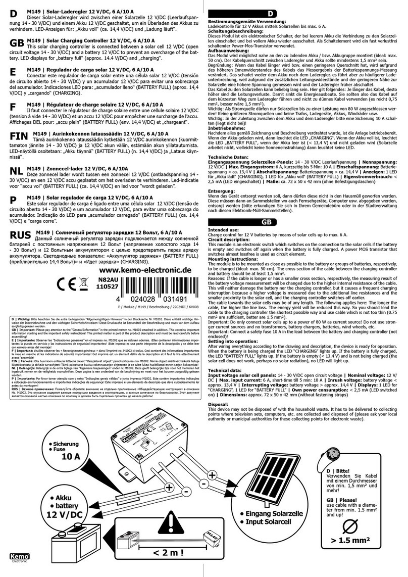 Kemo Electronic M149 Manual de usuario