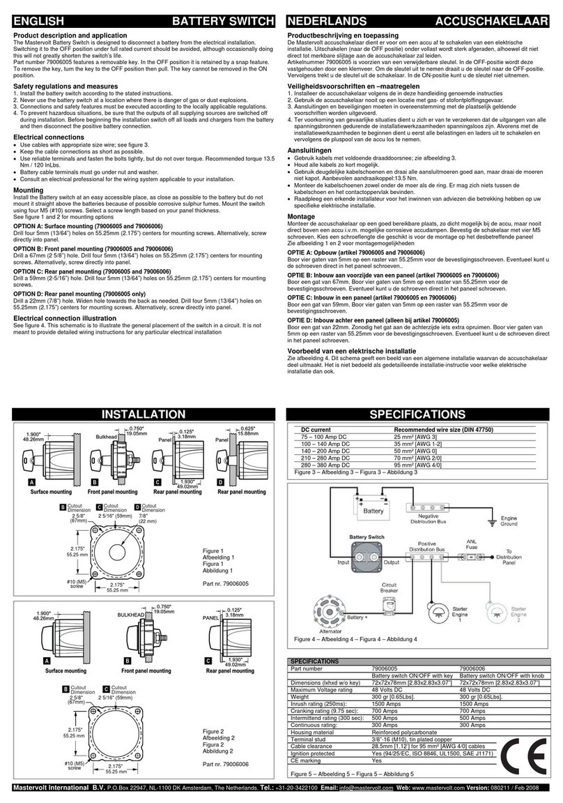 Mastervolt Battery Switch Manual de usuario