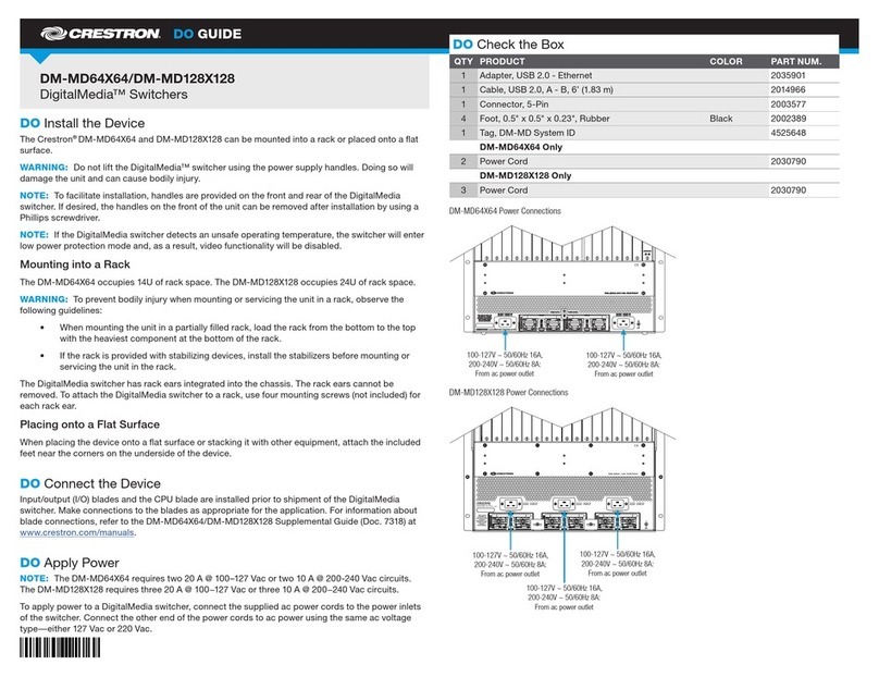 Crestron DigitalMedia DM-MD64X64 Dibujo dimensional