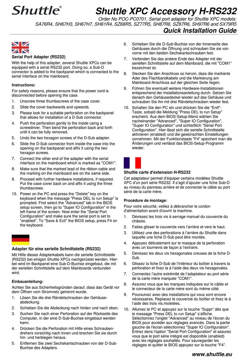 Shuttle XPC Manual de usuario