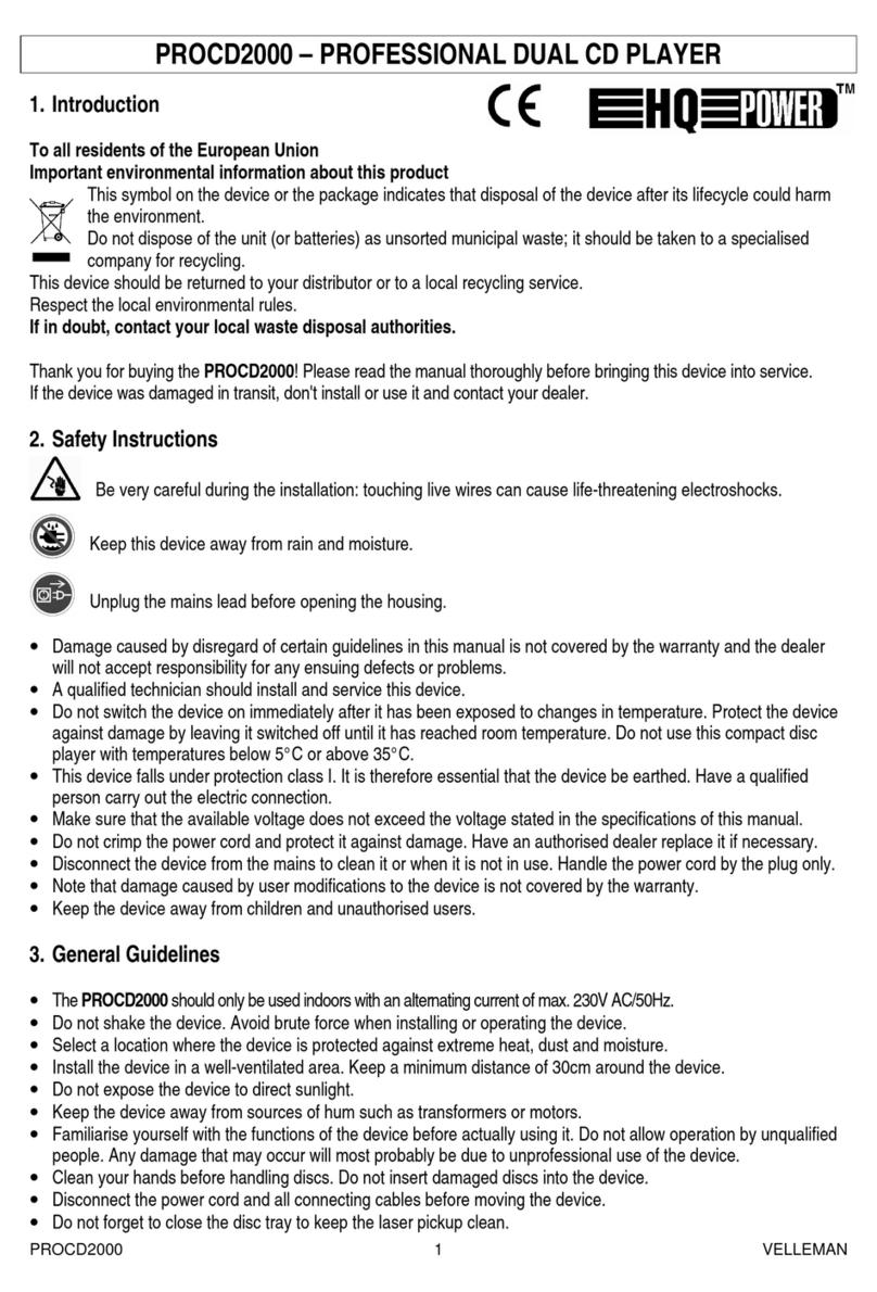 HQ Power PROCD2000 Manual de usuario