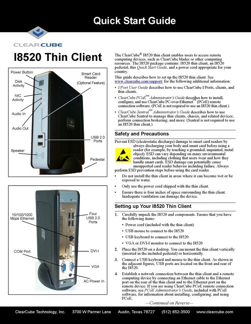 ClearCube Thin Client I8520 Manual de usuario