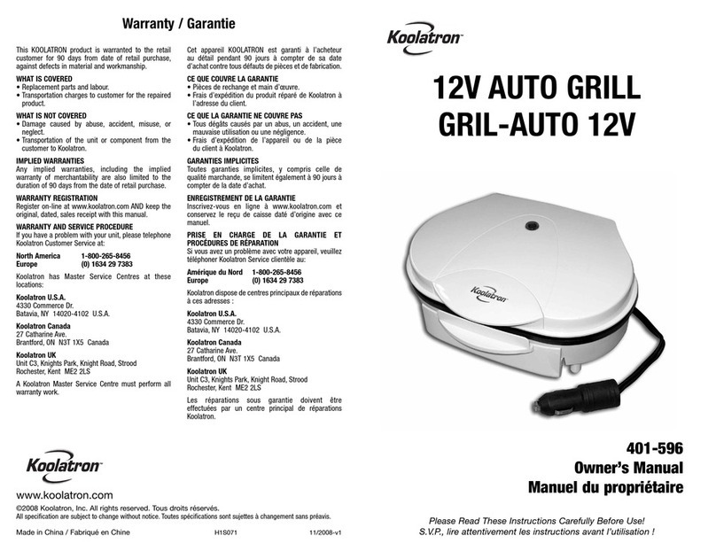 Koolatron 401-596 Manual de usuario