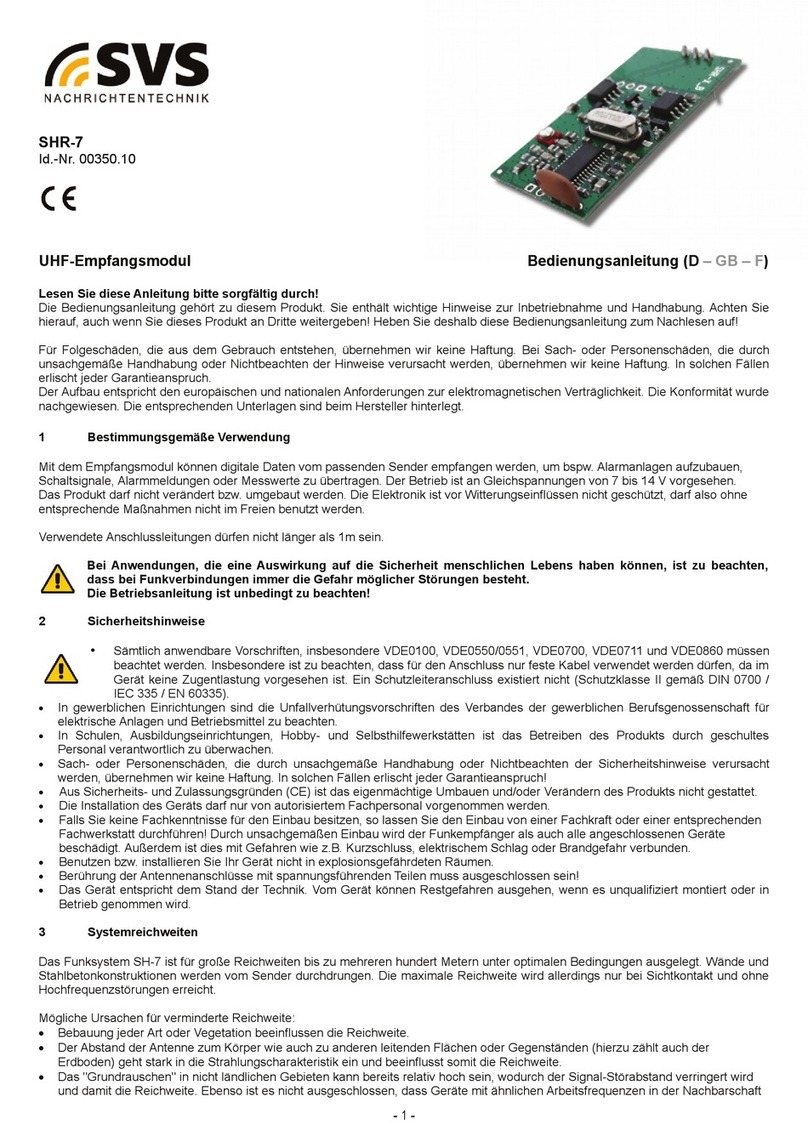 SVS SHR-7 Manual de usuario SVS SHR-7 Manual de usuario