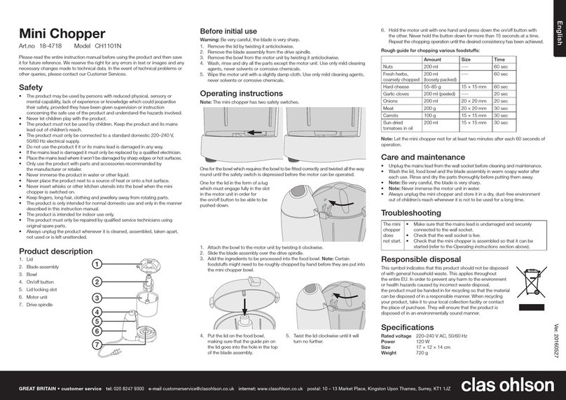 Clas Ohlson CH1101N Manual de usuario Clas Ohlson CH1101N Manual de usuario