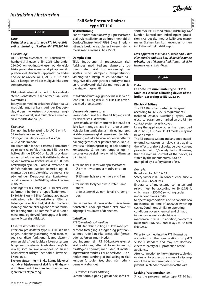 Danfoss RT 110 Manual de usuario