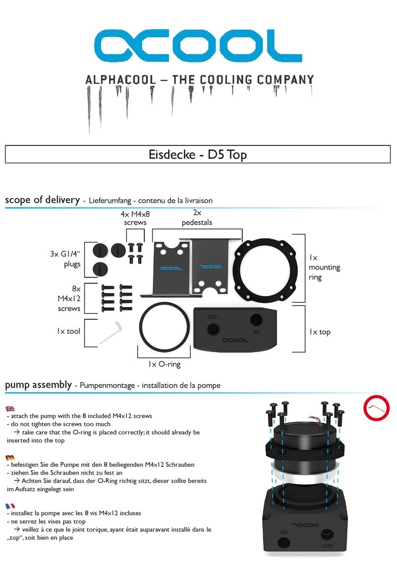 Alphacool Eisdecke D5 Top Manual de usuario
