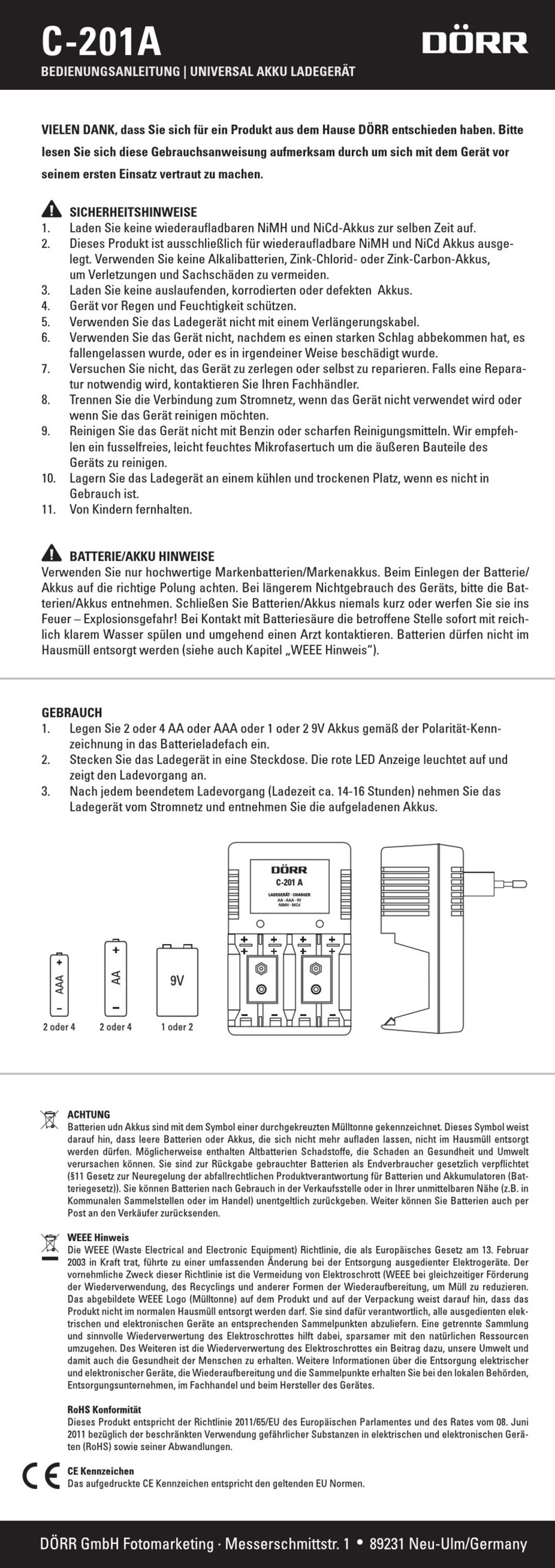 DÖRR C-201A Manual de usuario DÖRR C-201A Manual de usuario