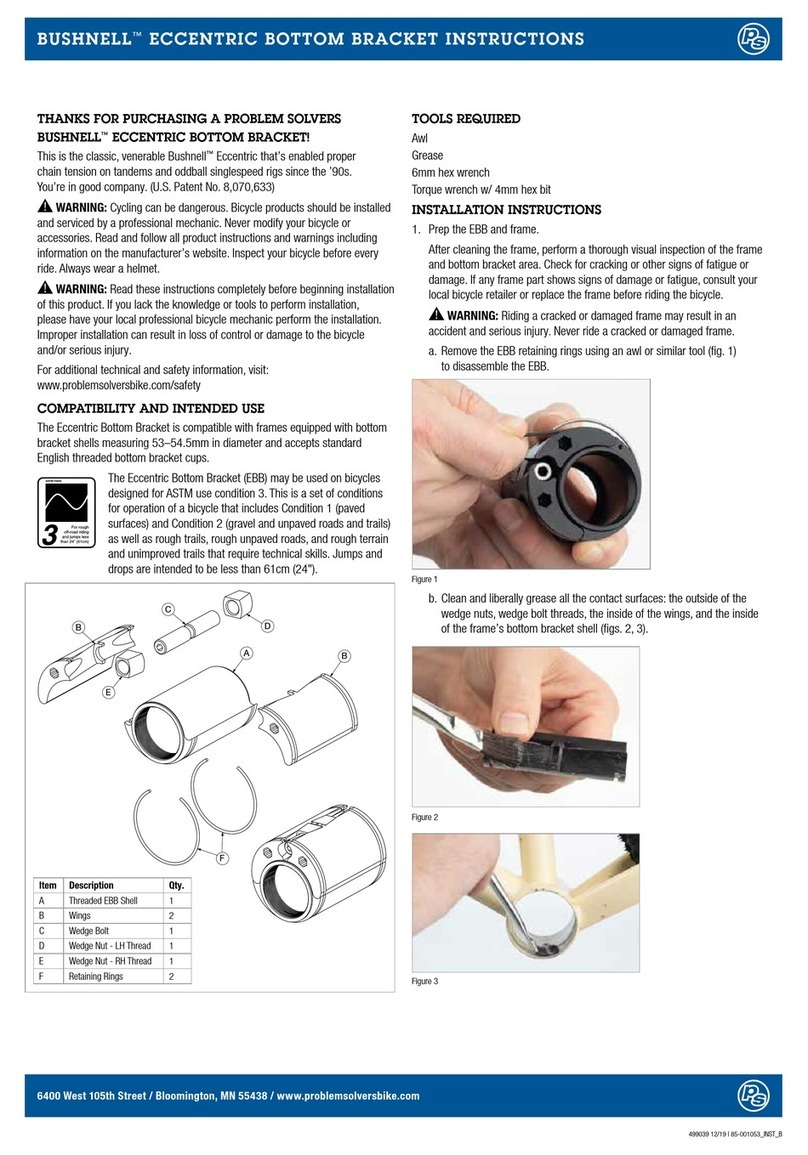 Problem Solvers BUSHNELL ECCENTRIC BOTTOM BRACKET Manual de usuario