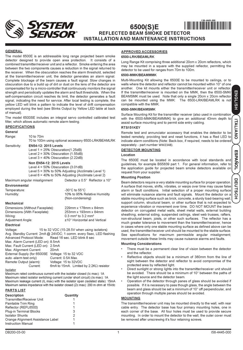 System Sensor 6500E Manual de usuario