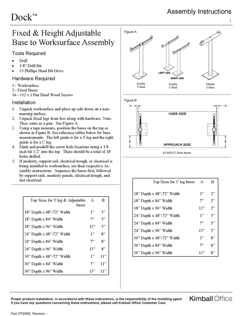 Kimball Office Dock Folding Base Manual de usuario