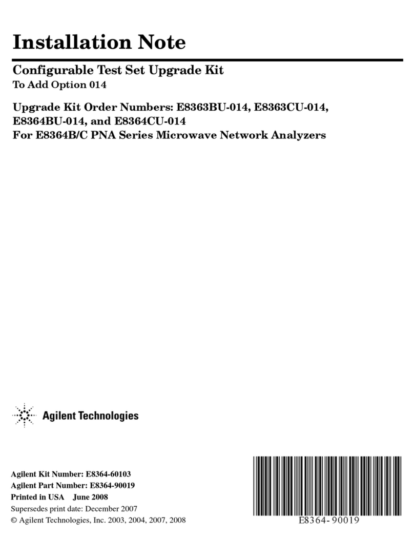 Agilent Technologies E8363BU-014 Manual de instalación y operación
