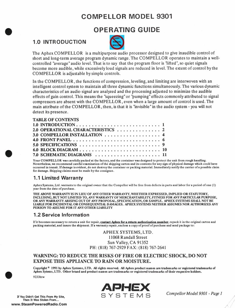 Aphex COMPELLOR 9301 Manual de usuario